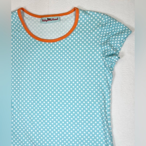 HALEY & THE HOUND Short Sleeve Shirt Dress Turquoise Dot Resortwear Small Comfy‎ - Picture 2 of 9